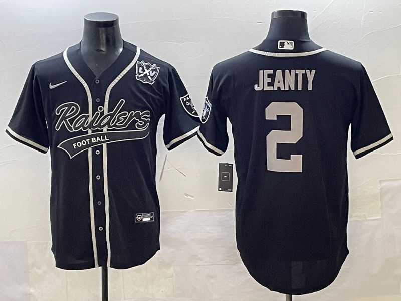 Men 2025 Oakland Raiders #2 Jeanty Black Joint Name Nike Limited NFL Jersey style 25